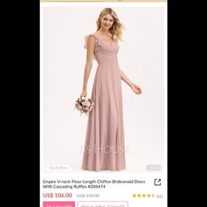 Long nude pink dress. Brand is JJ’s house